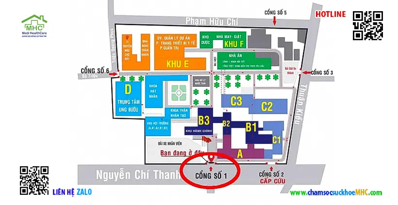 Quy định thăm nuôi bệnh viện Chợ Rẫy TP.HCM 4 Sơ đồ bệnh viện Chợ Rẫy